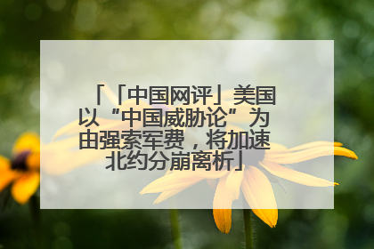 「中国网评」美国以“中国威胁论”为由强索军费，将加速北约分崩离析