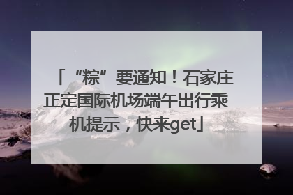 “粽”要通知！石家庄正定国际机场端午出行乘机提示，快来get