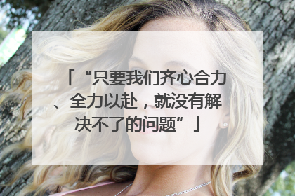 “只要我们齐心合力、全力以赴，就没有解决不了的问题”