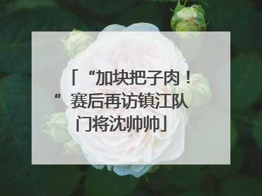 “加块把子肉！”赛后再访镇江队门将沈帅帅