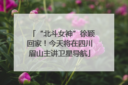 “北斗女神”徐颖回家！今天将在四川眉山主讲卫星导航
