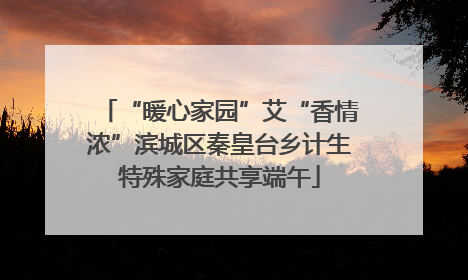 “暖心家园”艾“香情浓”滨城区秦皇台乡计生特殊家庭共享端午