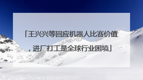 王兴兴等回应机器人比赛价值，进厂打工是全球行业困境