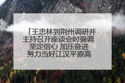 王忠林到荆州调研并主持召开座谈会时强调 坚定信心 加压奋进 努力当好江汉平原高质量发展排头兵
