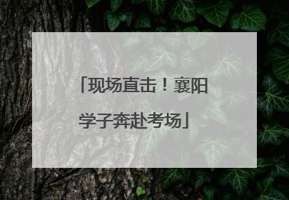 现场直击！襄阳学子奔赴考场