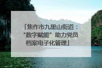 焦作市九里山街道：“数字赋能”助力党员档案电子化管理