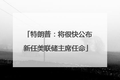 特朗普：将很快公布新任美联储主席任命