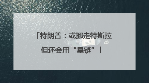 特朗普：或挪走特斯拉 但还会用“星链”