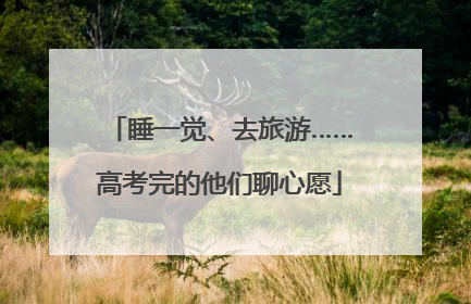 睡一觉、去旅游……高考完的他们聊心愿