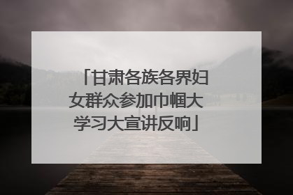 甘肃各族各界妇女群众参加巾帼大学习大宣讲反响