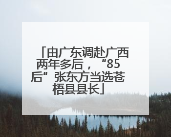 由广东调赴广西两年多后，“85后”张东方当选苍梧县县长