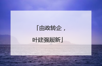 由政转企，叶建强履新