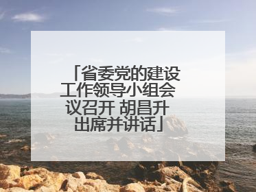 省委党的建设工作领导小组会议召开 胡昌升出席并讲话