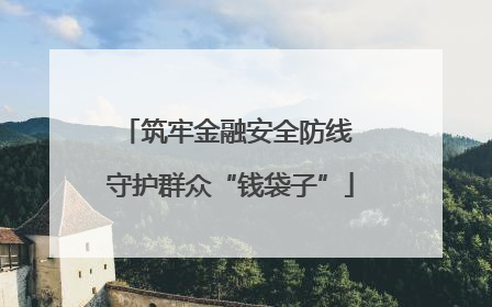 筑牢金融安全防线 守护群众“钱袋子”