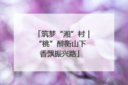 筑梦“湘”村｜“桃”醉衡山下 香飘振兴路