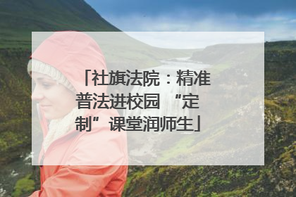 社旗法院：精准普法进校园 “定制”课堂润师生