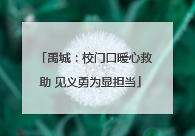 禹城：校门口暖心救助 见义勇为显担当