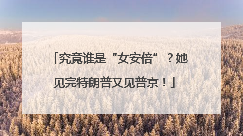 究竟谁是“女安倍”？她见完特朗普又见普京！