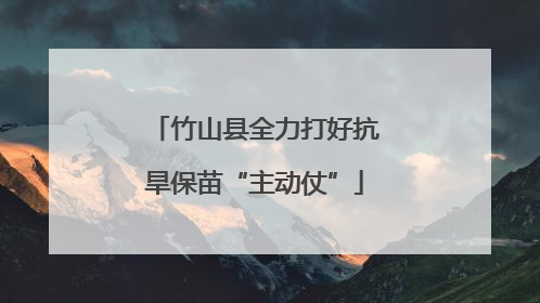 竹山县全力打好抗旱保苗“主动仗”
