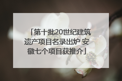 第十批20世纪建筑遗产项目名录出炉 安徽七个项目获推介