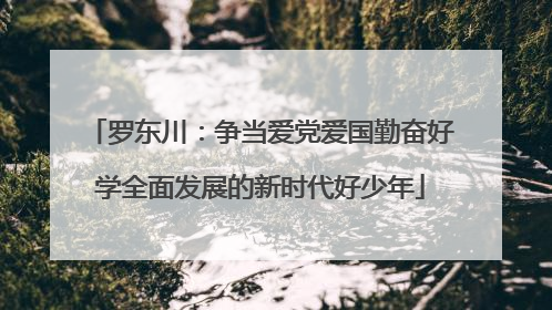 罗东川：争当爱党爱国勤奋好学全面发展的新时代好少年