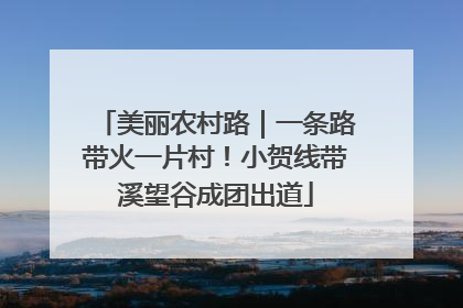 美丽农村路｜一条路带火一片村！小贺线带溪望谷成团出道