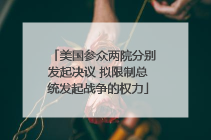 美国参众两院分别发起决议 拟限制总统发起战争的权力