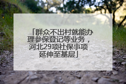 群众不出村就能办理参保登记等业务，河北29项社保事项延伸至基层