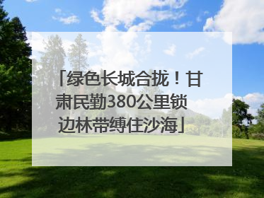 绿色长城合拢！甘肃民勤380公里锁边林带缚住沙海