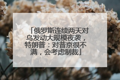 俄罗斯连续两天对乌发动大规模夜袭，特朗普：对普京很不满，会考虑制裁