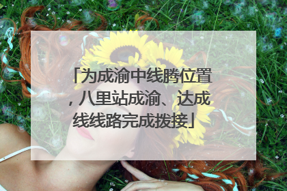 为成渝中线腾位置，八里站成渝、达成线线路完成拨接