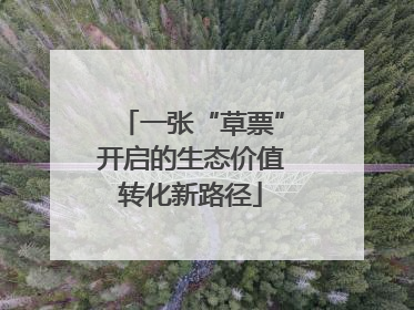 一张“草票”开启的生态价值转化新路径