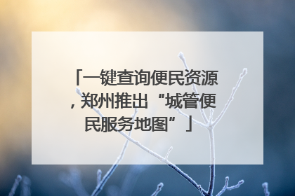 一键查询便民资源，郑州推出“城管便民服务地图”