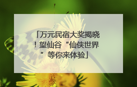 万元民宿大奖揭晓！望仙谷“仙侠世界”等你来体验