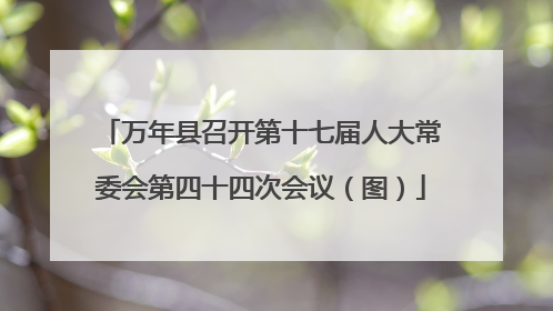 万年县召开第十七届人大常委会第四十四次会议（图）