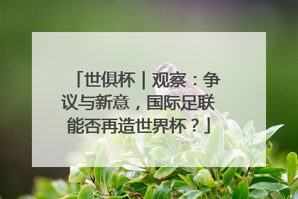 世俱杯｜观察：争议与新意，国际足联能否再造世界杯？
