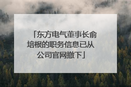 东方电气董事长俞培根的职务信息已从公司官网撤下