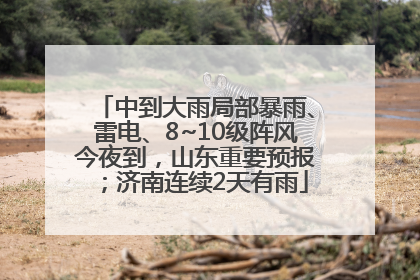 中到大雨局部暴雨、雷电、8~10级阵风今夜到，山东重要预报；济南连续2天有雨
