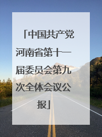 中国共产党河南省第十一届委员会第九次全体会议公报