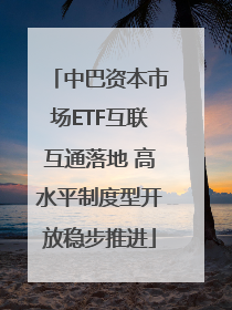 中巴资本市场ETF互联互通落地 高水平制度型开放稳步推进
