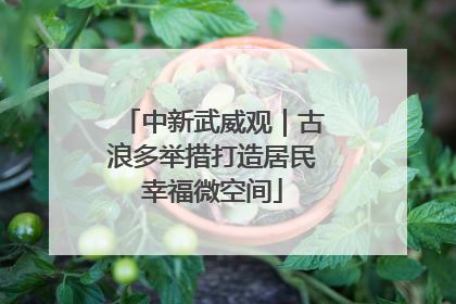 中新武威观｜古浪多举措打造居民幸福微空间