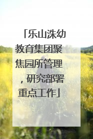 乐山洙幼教育集团聚焦园所管理，研究部署重点工作