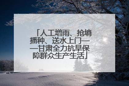 人工增雨、抢墒播种、送水上门——甘肃全力抗旱保障群众生产生活