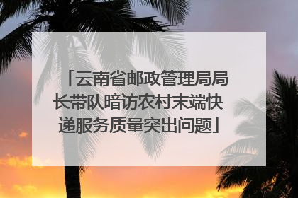 云南省邮政管理局局长带队暗访农村末端快递服务质量突出问题
