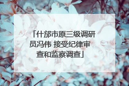 什邡市原三级调研员冯伟 接受纪律审查和监察调查