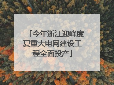 今年浙江迎峰度夏重大电网建设工程全面投产
