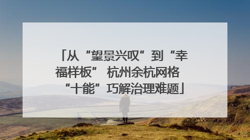 从“望景兴叹”到“幸福样板” 杭州余杭网格“十能”巧解治理难题