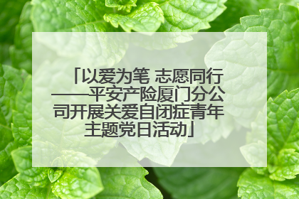 以爱为笔 志愿同行——平安产险厦门分公司开展关爱自闭症青年主题党日活动