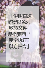 伊朗首次解密以色列敏感文件 曝格罗西“完全执行”以方指令