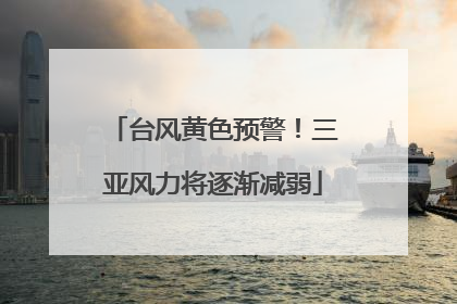 台风黄色预警！三亚风力将逐渐减弱